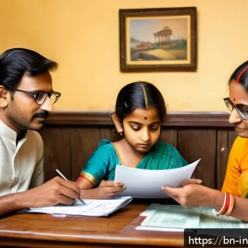 Home 30 세금 효율적인 비상금 관리 전략 - A detailed scene of a middle-class Bengali family sitting around a wooden dining table, attentively ...