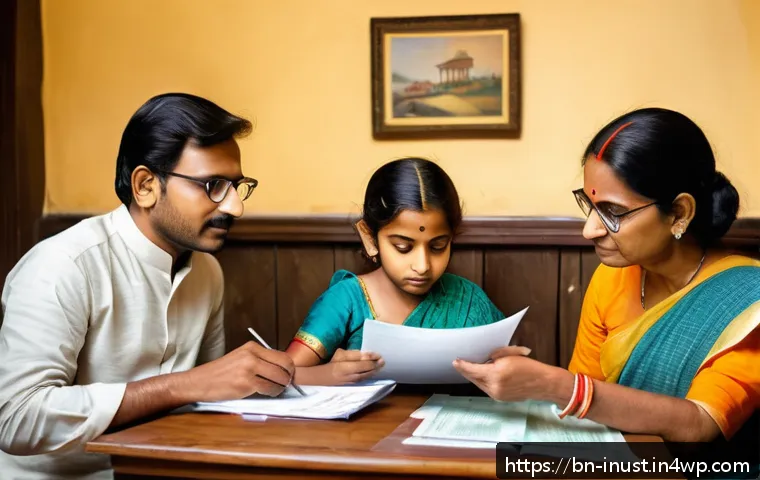 세금 효율적인 비상금 관리 전략 - A detailed scene of a middle-class Bengali family sitting around a wooden dining table, attentively ...